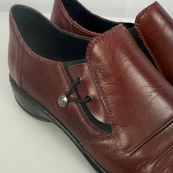 Rieker Calder Casual Comfort Leather Burgundy Slip On Loafers Size 8 - Picture 4 of 11